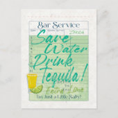 Gast Check Ontvangst Opslaan Water Drink Tequila S Briefkaart (Voorkant)
