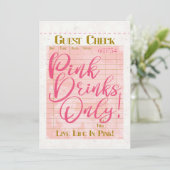Gast Check Ontvangst Roze Drinken Preppy Vrouwelij (Staand voorkant)