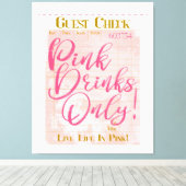 Gast Check Ontvangst Roze Drinken Preppy Vrouwelij Canvas Afdruk (Insitu (Houten vloer))