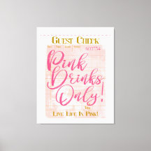 Gast Check Ontvangst Roze Drinken Preppy Vrouwelij