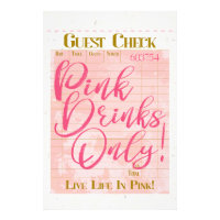 Gast Check Ontvangst Roze Drinken Preppy Vrouwelij