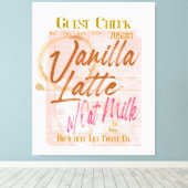 Gast Check Ontvangst Vanilla Latte Koffie Haver Me Canvas Afdruk (Insitu (Houten vloer))