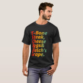 Gast Check T-Bone Steak Cheese Eggs Welch's Grape T-shirt (Voorkant volledig)