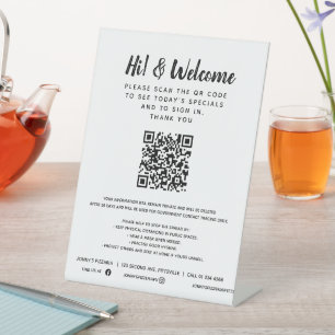 Gast contactloze QR code business custom Reclamebord Met Voetstuk