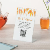 Gast contactloze QR code menu herfst Reclamebord Met Voetstuk (Insitu)