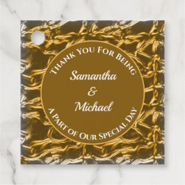 Gast Dank u Goud Zilver Gekreukeld Metaal Bruiloft Bedankjes Labels