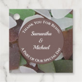 Gast Dank u Zee Glazen Strand Bruiloft Bedankjes Labels (Voorkant)