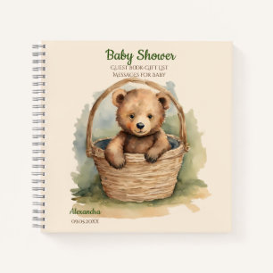Gast Geschenklijst Baby Beer Baby shower Notitieboek