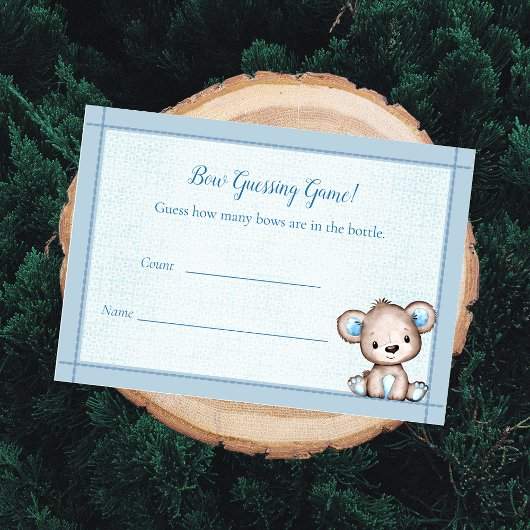 Gast Graaf Baby shower Spel Schattig Bruin Beer Informatiekaartje