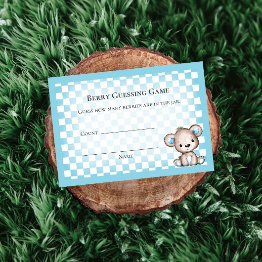 Gast Graaf Picknick Baby shower Spel Teddy Bear Informatiekaartje