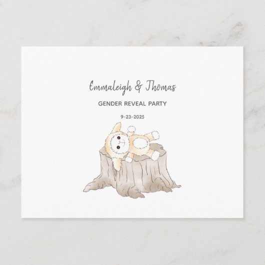 Gast Graaf Spel Moderne Baby Olifant Informatiekaartje (Achterkant)