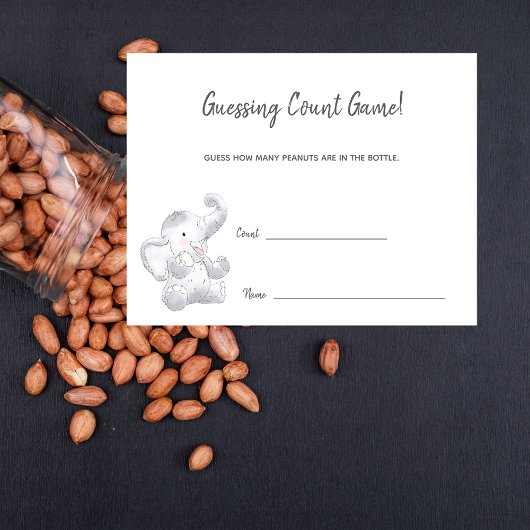 Gast Graaf Spel Moderne Baby Olifant Informatiekaartje