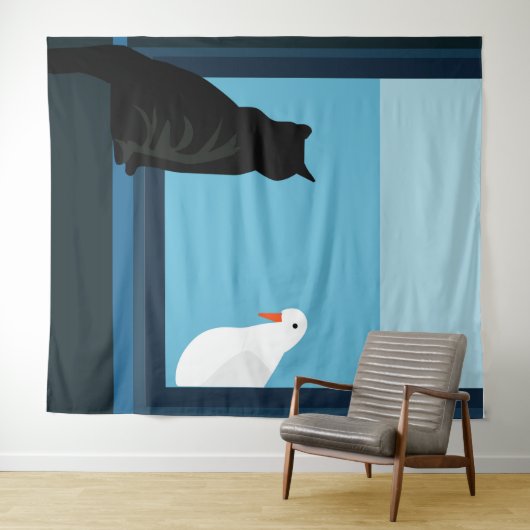 Gast in het venster wandkleed (In Situ (horizontaal))