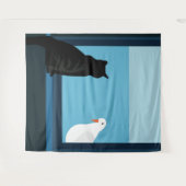 Gast in het venster wandkleed (Voorkant (horizontaal))