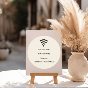 Gast klant wifi-netwerk wachtwoord beige ronde sticker