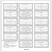 Gast Mailing Adresetiketten Modern Silver Glitter Sticker (Vel)