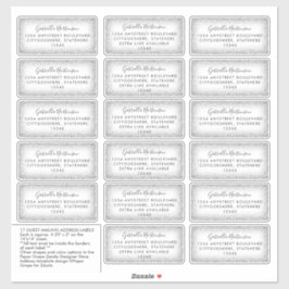 Gast Mailing Adresetiketten Modern Silver Glitter Sticker