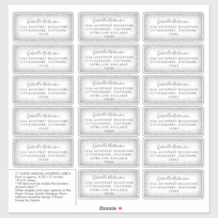 Gast Mailing Adresetiketten Modern Silver Glitter Sticker