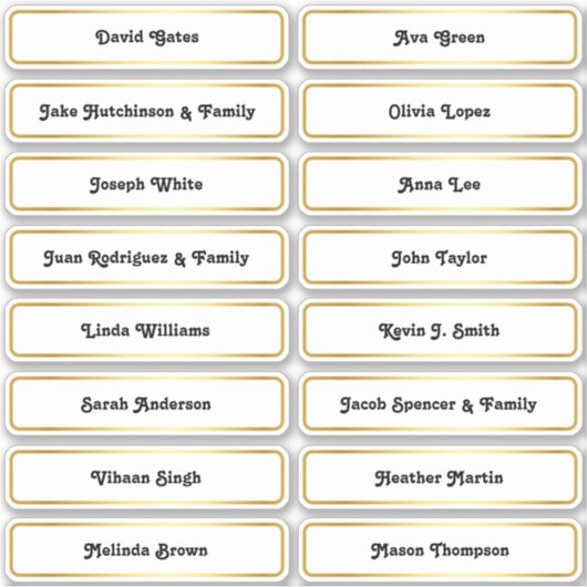 🥂 Gast Namen Bruiloft Zitplattegrond Kaart Sticke Sticker (Voorkant)