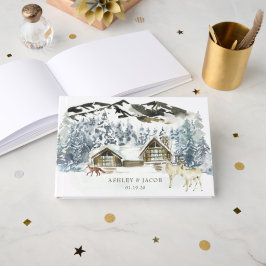 Gast op een rustige winterberghuwelijk gastenboek