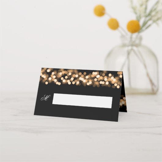 Gast Place Card Bruiloft Goud Hollywood Glam Plaatskaartje (Voorkant)