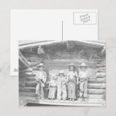 Gast ranch foto van kinderen in cowboykleren briefkaart (Voorkant / Achterkant)