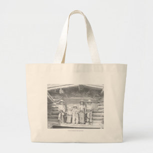 Gast ranch foto van kinderen in cowboykleren grote tote bag