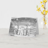 Gast ranch foto van kinderen in cowboykleren kaart (Gele Bloem)