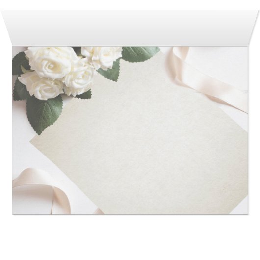 Gast Tafelnummer Kaart Elegant Wit (Binnen Horizontaal (Onder))