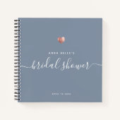 Gast voor modern Roos Gold Blue Script Vrijgezelle Notitieboek (Voorkant)