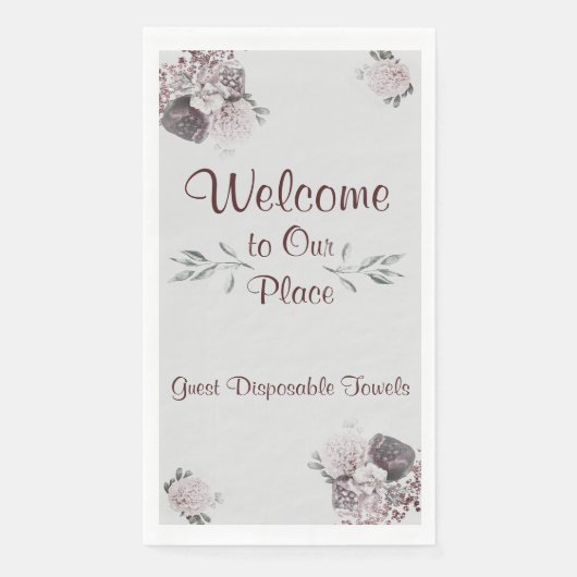 Gast wegwerp handdoeken welkom onze plaats servet (Voorkant)