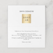 Gast welkom hotel kamer kaart plaatskaartje (Buitenkant ongevouwen)