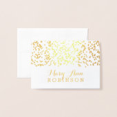 Gast Zitplaats Kaart Goud Vallende Confetti (Voorkant met envelop)