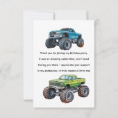 Gast? Zwarte tekst Truck Boy Verjaardagsfeest Bedankkaart (Achterkant)