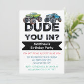 Gast? Zwarte tekst Truck Boy Verjaardagsfeest Kaart (Staand voorkant)