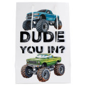 Gast? Zwarte tekst Truck Boy Verjaardagsfeest Medium Cadeauzakje (Achterkant)