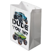 Gast? Zwarte tekst Truck Boy Verjaardagsfeest Medium Cadeauzakje (Achterkant Gekanteld)