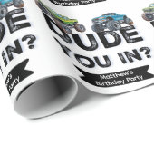 Gast? Zwarte typografie Jongen Verjaardagsfeest Cadeaupapier (Rol Hoek)