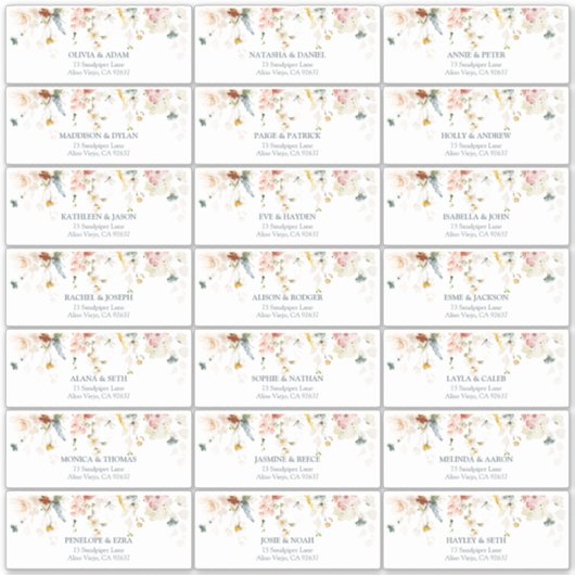 Gastadres Waterverf tuinbloemen Sticker (Voorkant)