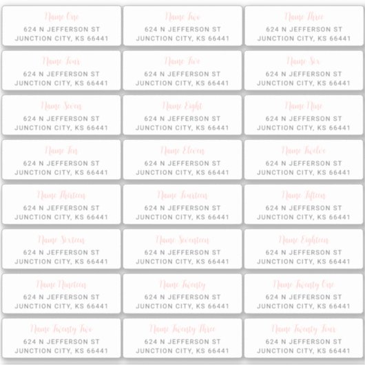 GastAdresetiketten Sticker (Voorkant)