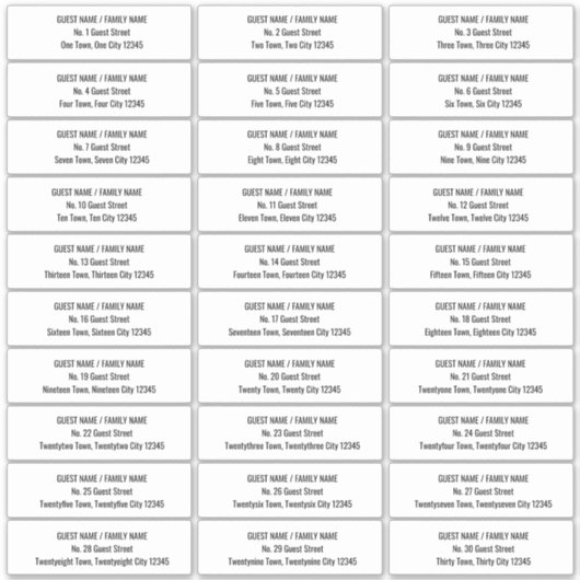 Gastadreslabel Moderne uitnodigingsenvelop Sticker (Voorkant)