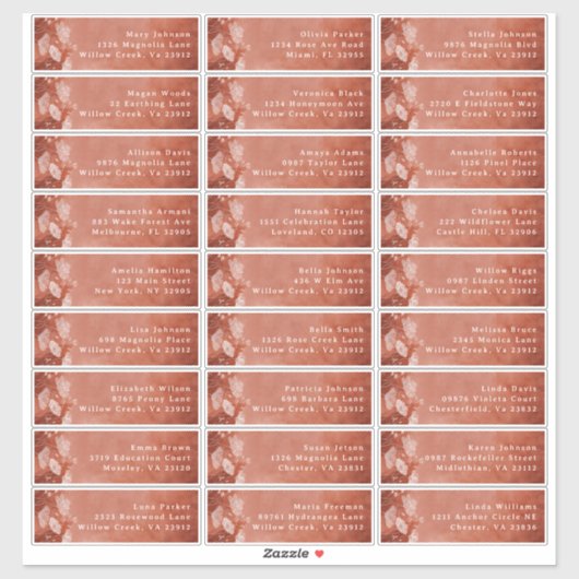 Gastadreslabels 'Fall in Love' in terracotta Sticker (Vel)