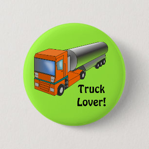 Gastanker Truck Heavy Transporter voor kinderen Ronde Button 5,7 Cm