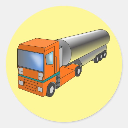 Gastanker Truck Heavy Transporter voor kinderen Ronde Sticker (Voorkant)