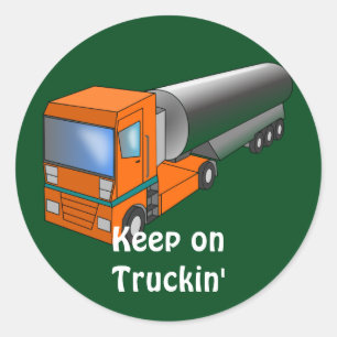 Gastanker Truck Heavy Transporter voor kinderen Ronde Sticker