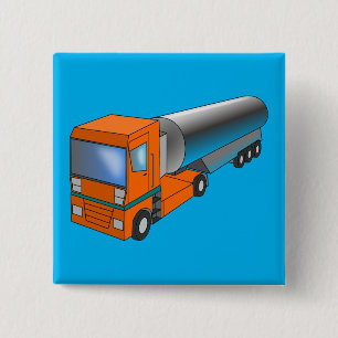 Gastanker Truck Heavy Transporter voor kinderen Vierkante Button 5,1 Cm