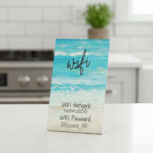 Gastbezoeker WIFI-informatie STR Verhuur Home Reclamebord Met Voetstuk