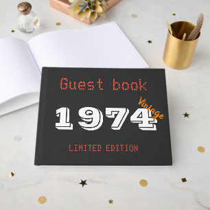 Gastboek 1974 jaar verjaardagscadeau gastenboek