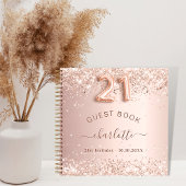 Gastboek 21ste verjaardag roos gouden blush notitieboek