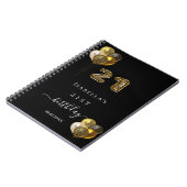 Gastboek 21ste verjaardag zwarte goudluiphoed notitieboek (Linkerzijde)